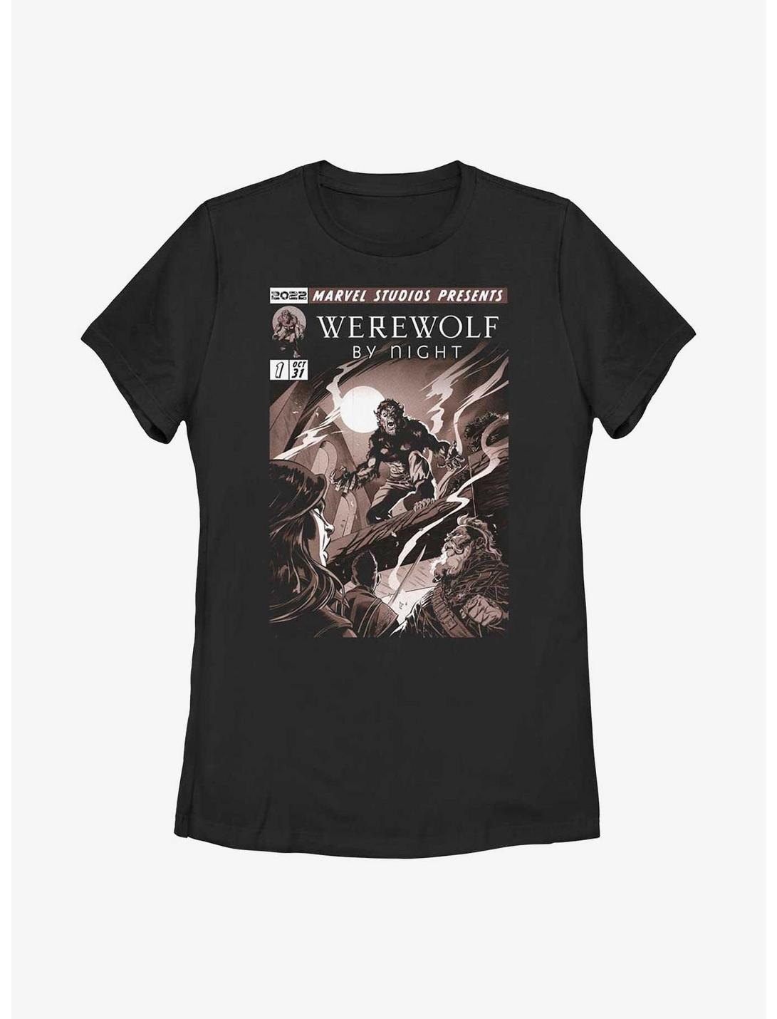 Marvel Studios' Special Presentation: Werewolf By Night Cover Art Womens T-Shirt, BLACK, hi-res