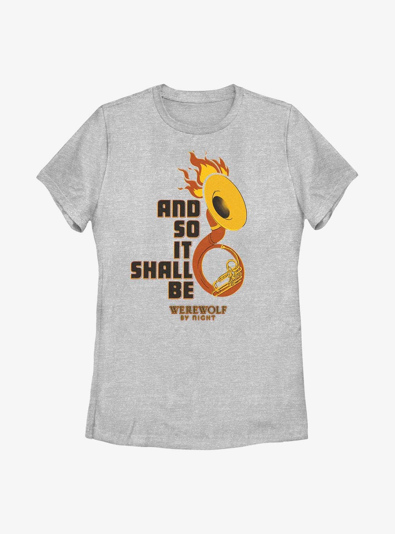 Marvel Studios' Special Presentation: Werewolf By Night Flaming Horn Womens T-Shirt, , hi-res