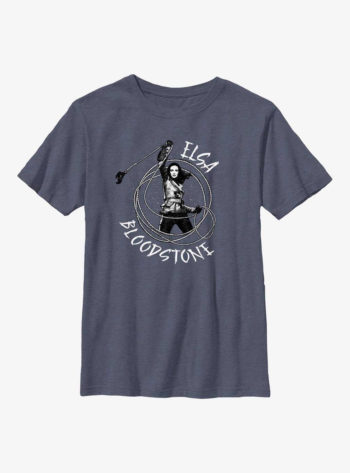 Marvel Studios' Special Presentation: Werewolf By Night Elsa Bloodstone Lasso Youth T-Shirt, NAVY HTR, hi-res