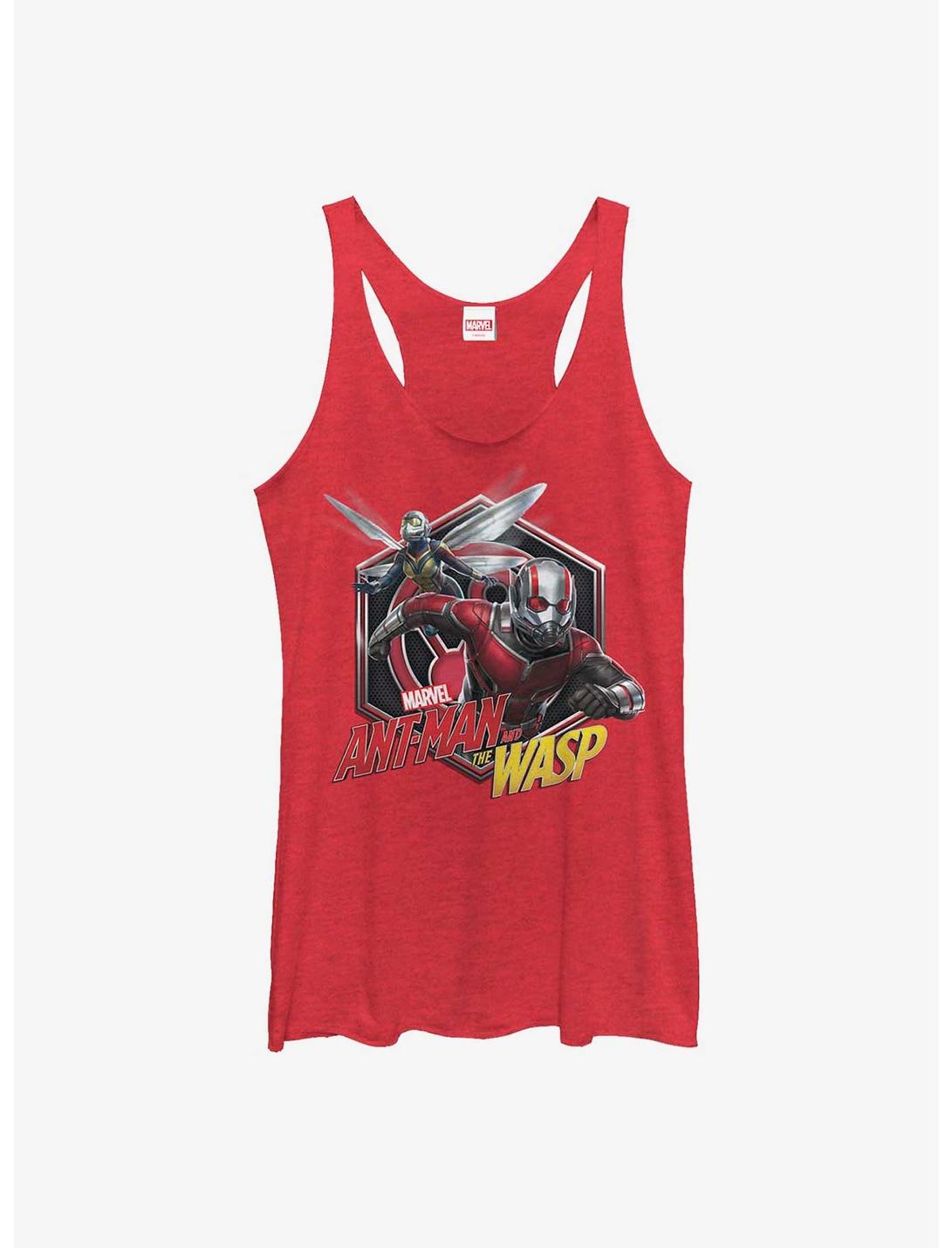 Marvel Ant-Man and the Wasp Badge Womens Tank Top, RED HTR, hi-res