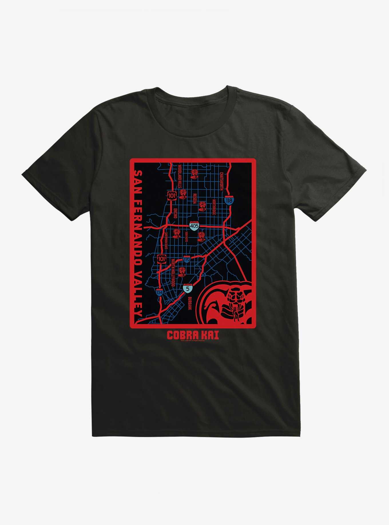 Cobra Kai San Fernando Valley Map T-Shirt, , hi-res
