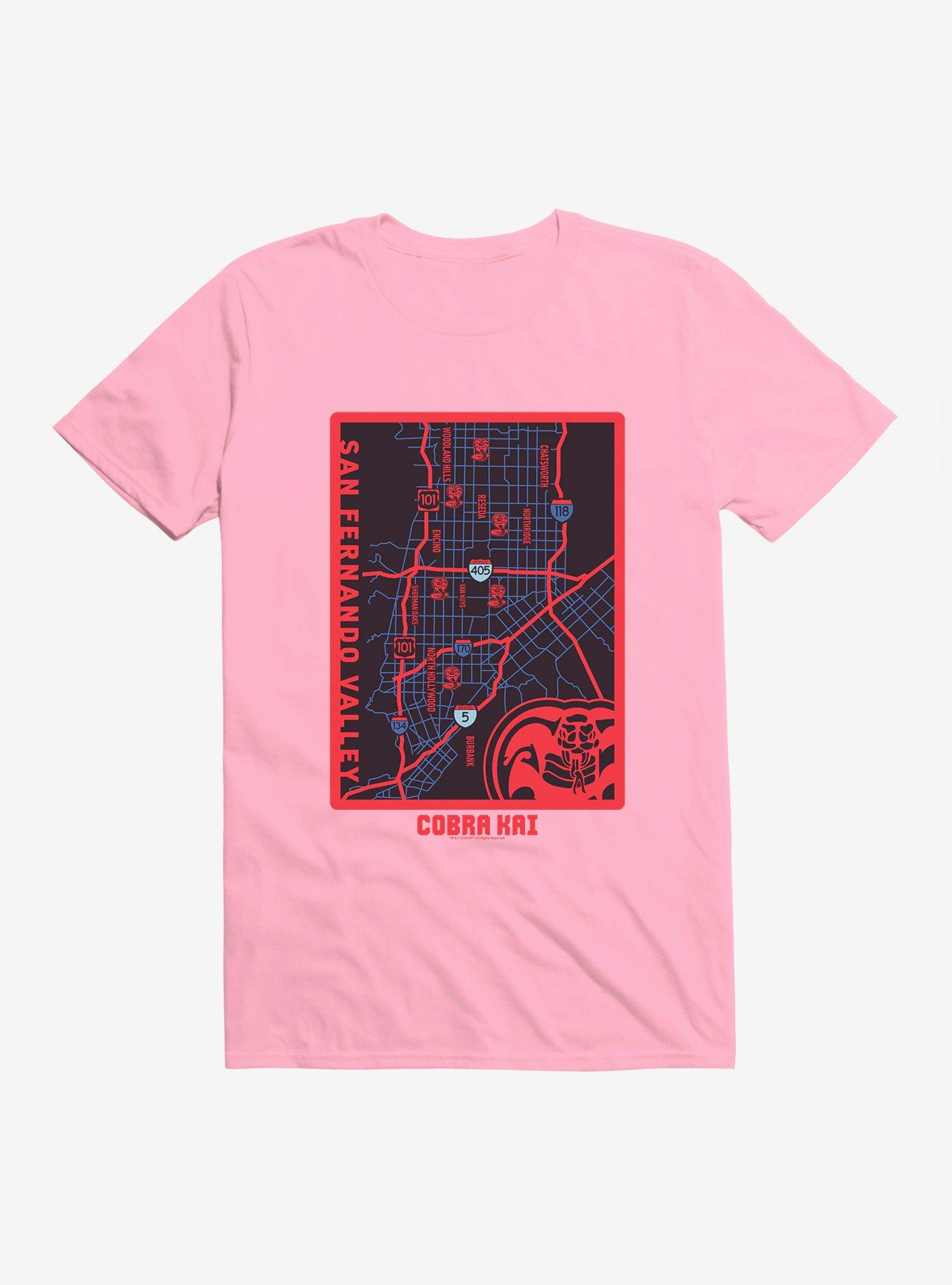 Cobra Kai San Fernando Valley Map T-Shirt, LIGHT PINK, hi-res