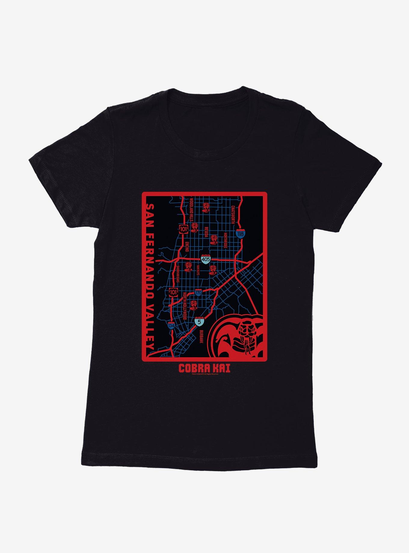 Cobra Kai San Fernando Valley Map Womens T-Shirt, , hi-res