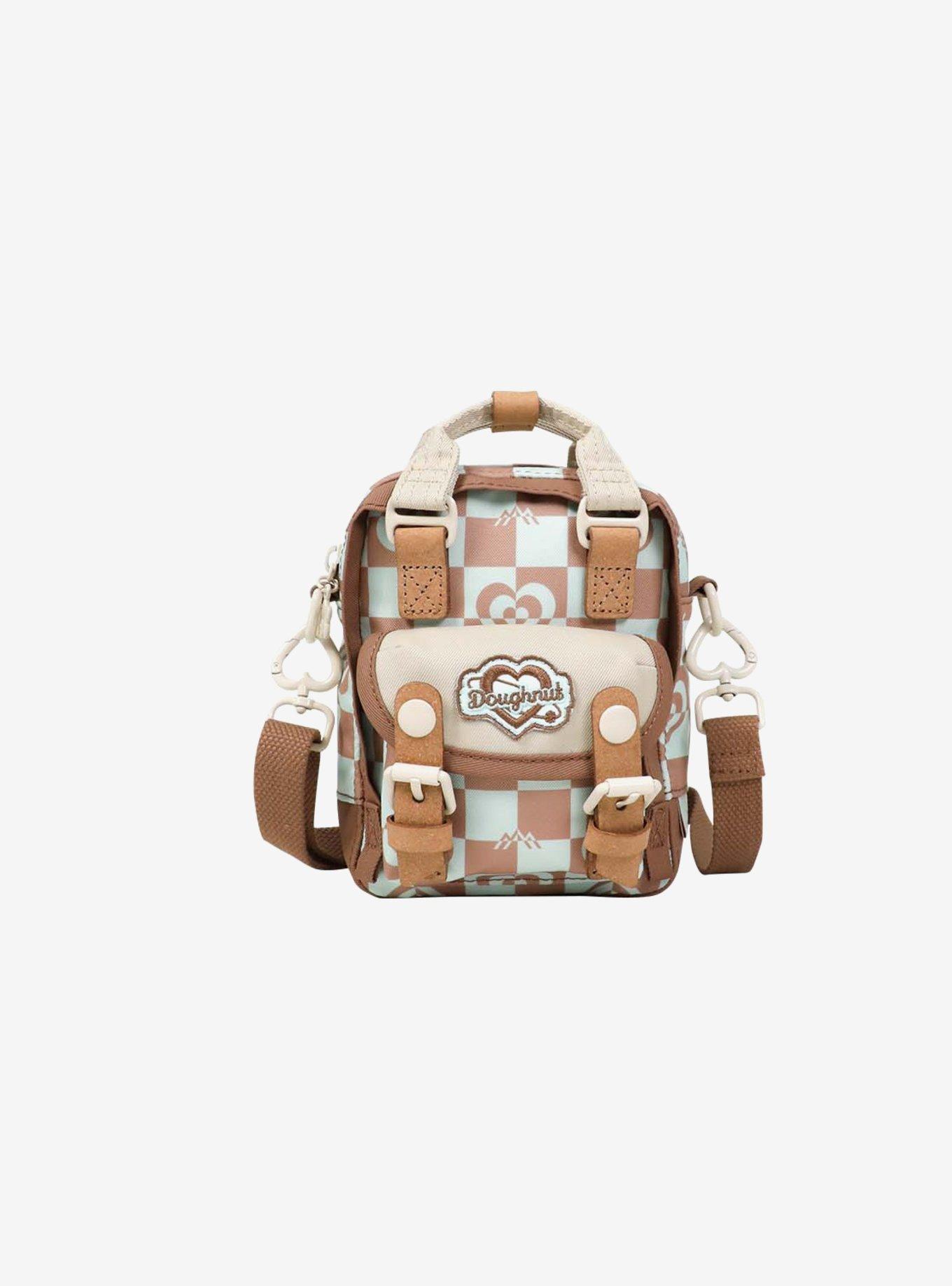 Doughnut Official Kaleido Series Plus One Mini Backpack in Mushroom Checked