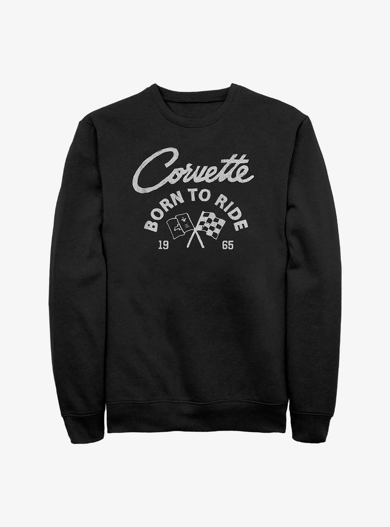 General Motors Born To Ride Corvette Sweatshirt, BLACK, hi-res