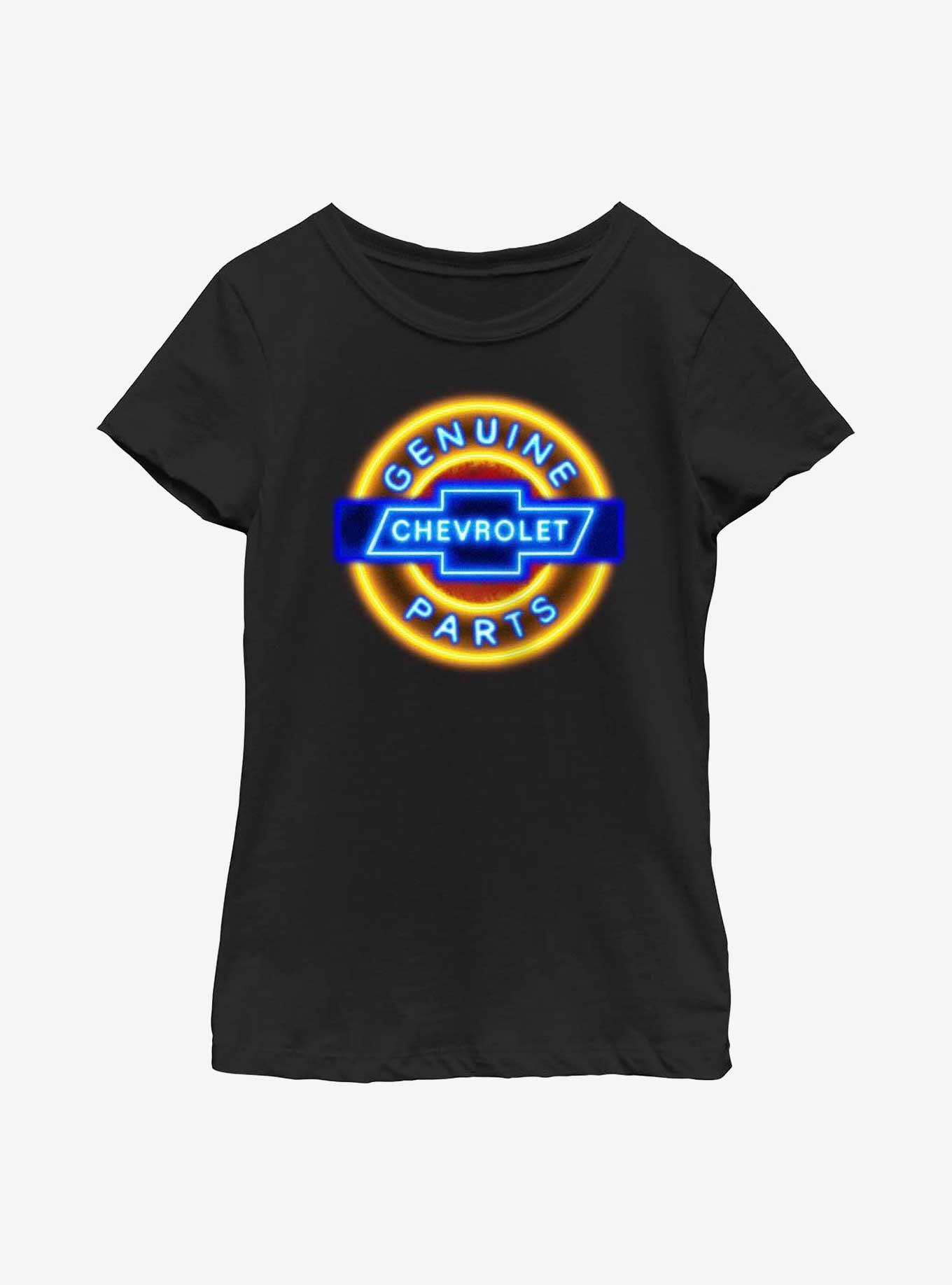 General Motors Chevrolet Neon Sign Youth Girls T-Shirt, , hi-res