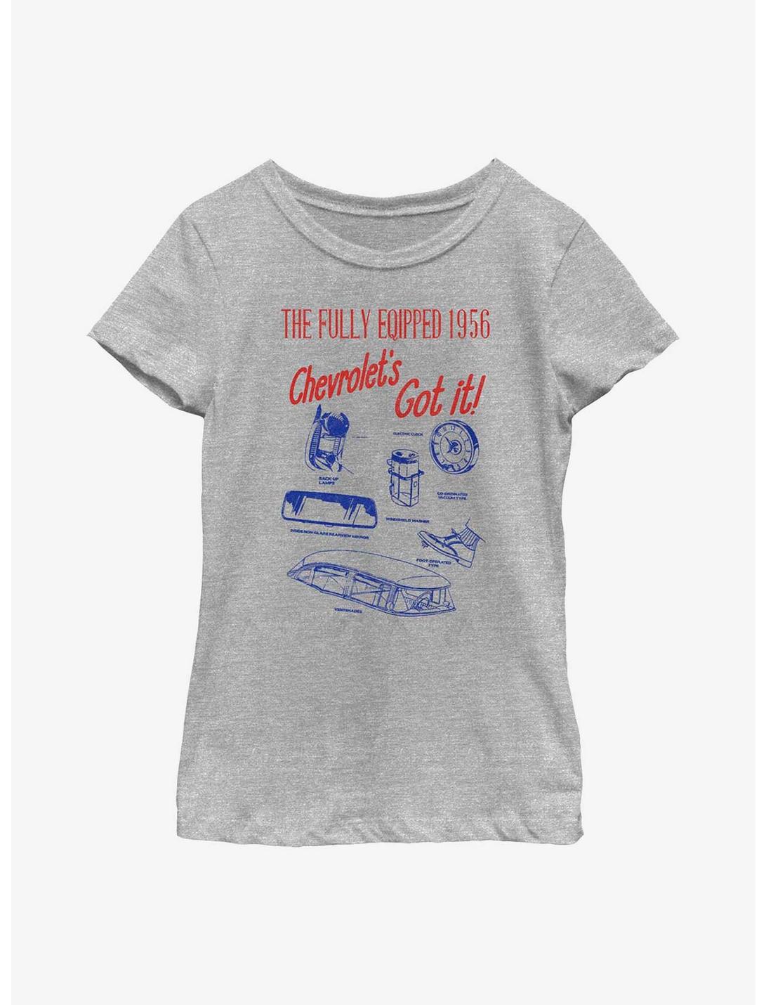 General Motors Chevrolet Fully Equipped Youth Girls T-Shirt, ATH HTR, hi-res