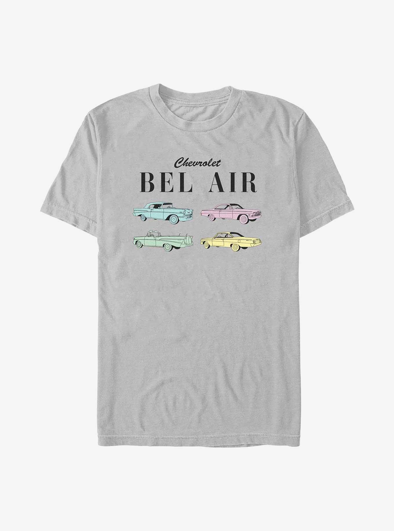 General Motors Chevy Bel Air Stack T-Shirt, SILVER, hi-res