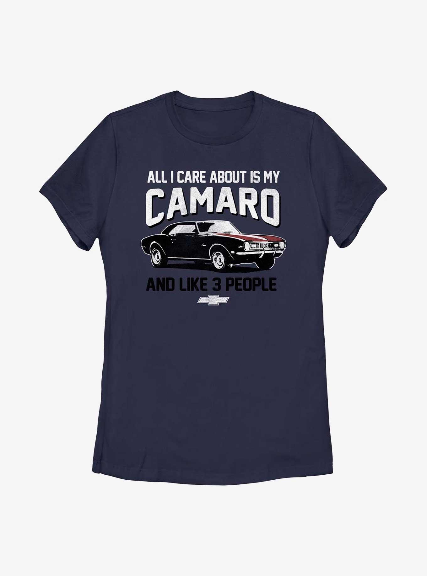 General Motors All I Care About Is My Camaro Womens T-Shirt, NAVY, hi-res