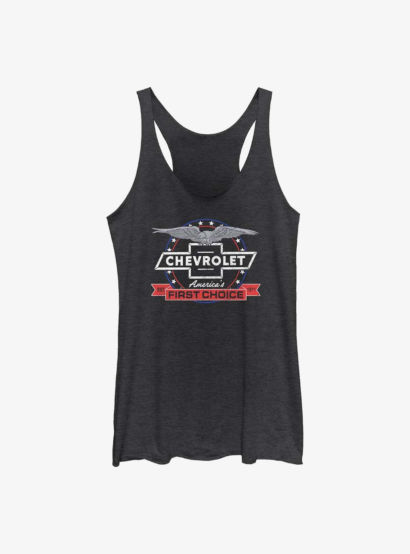 General Motors Chevrolet America's First Choice Womens Tank Top, BLK HTR, hi-res