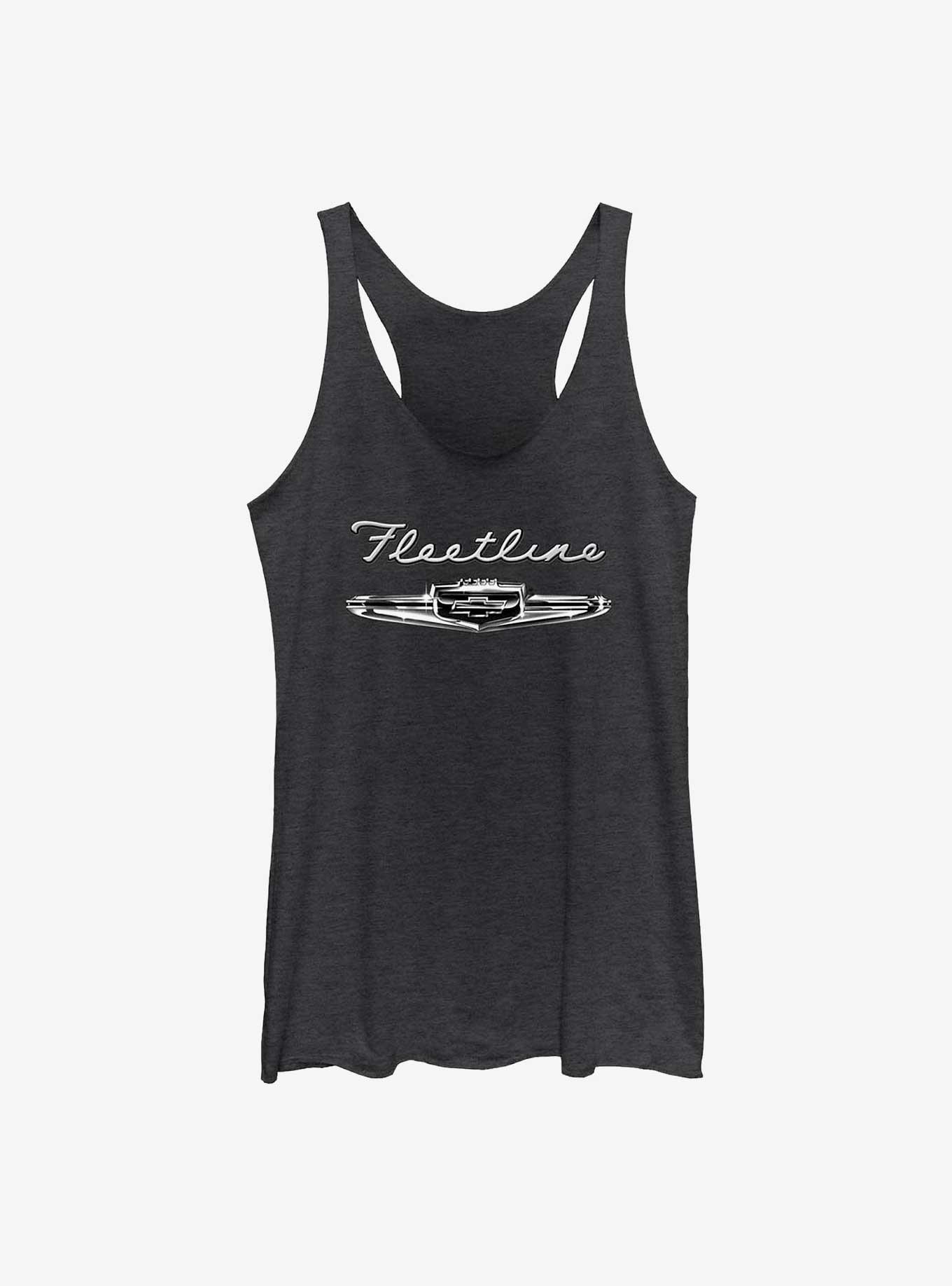 General Motors Chevy Fleetline Logo Womens Tank Top, BLK HTR, hi-res