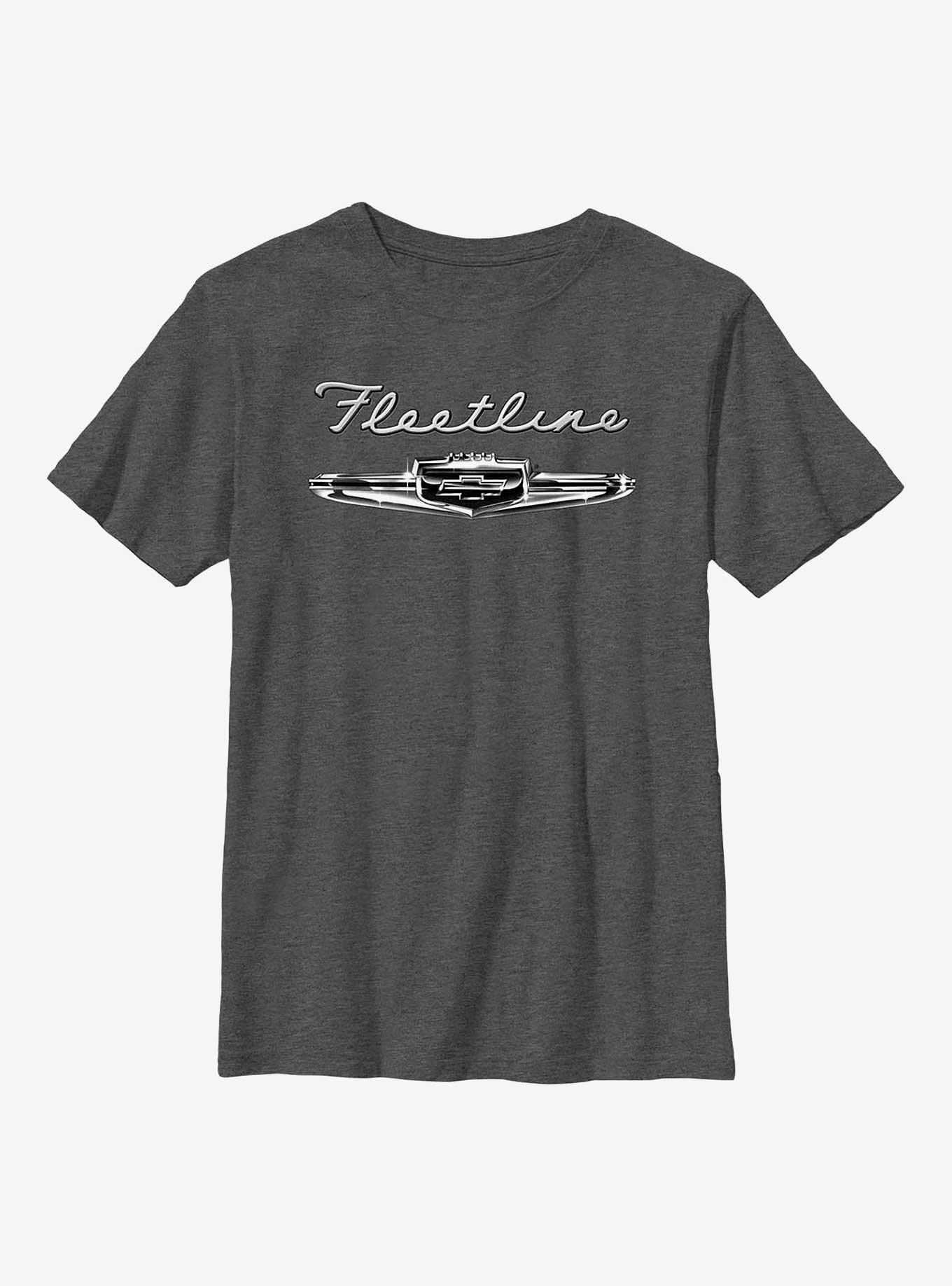 General Motors Chevy Fleetline Logo Youth T-Shirt, CHAR HTR, hi-res