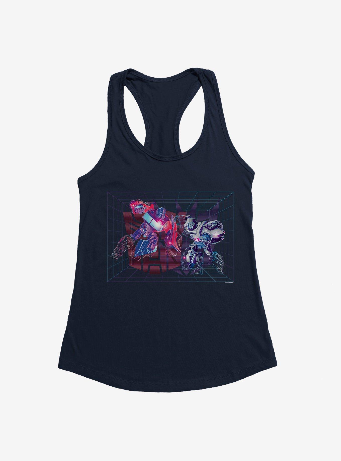 Transformers Optimus Prime Vs Megatron Grid Womens T-Shirt