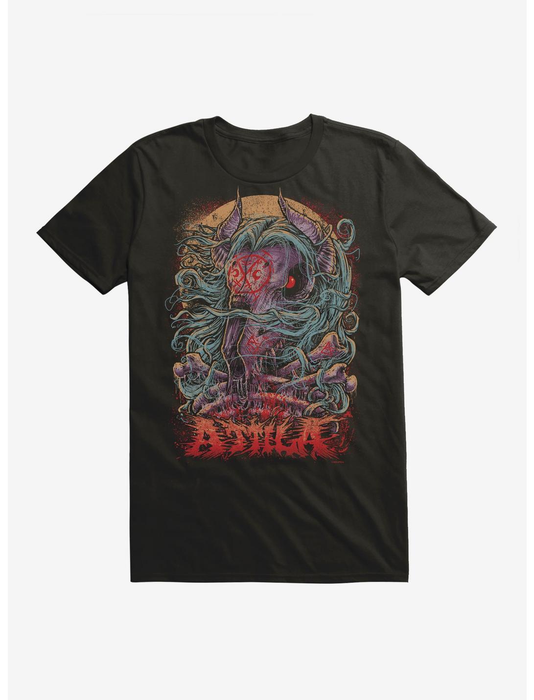 Attila Goat Skull & Bones T-Shirt, BLACK, hi-res