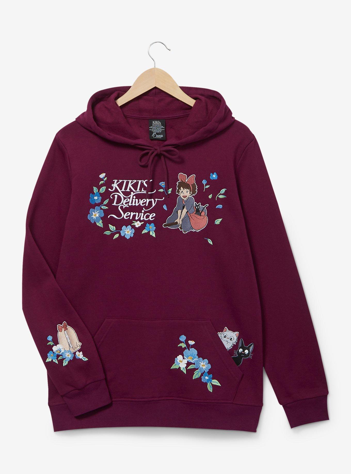 Studio Ghibli Kiki's Delivery Service Floral Logo Hoodie - BoxLunch  Exclusive