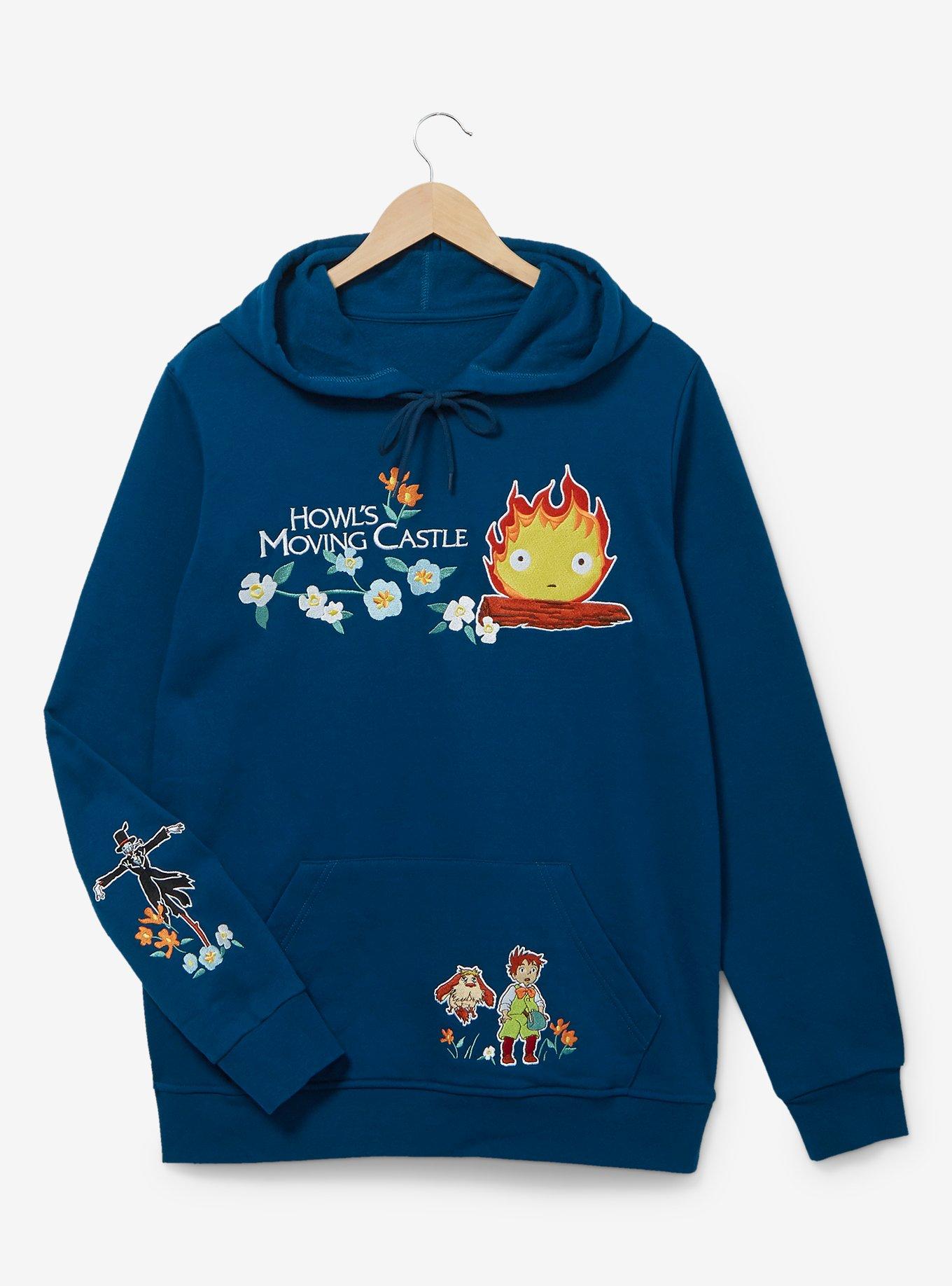 Studio Ghibli Howl's Moving Castle Calcifer Hoodie - BoxLunch Exclusive, NAVY, hi-res