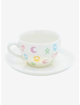 Sailor Moon Symbols Allover Print Iridescent Teacup with Saucer, , hi-res