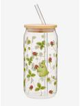 Studio Ghibli My Neighbor Totoro Floral Totoro Allover Print Glass with Straw - BoxLunch Exclusive, , hi-res