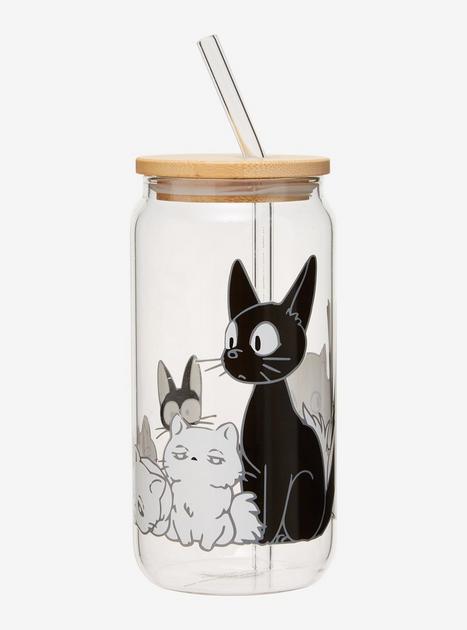 Studio Ghibli Kiki's Delivery Service Jiji & Lily Kittens Glass Cup with