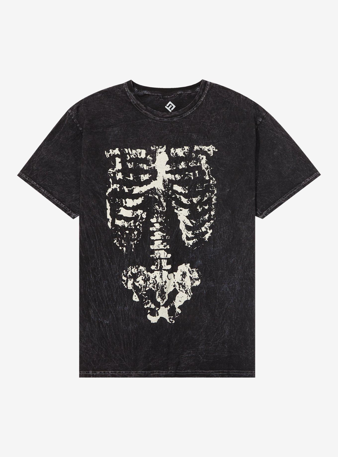 Rib Cage Distressed Wash T-Shirt | Hot Topic