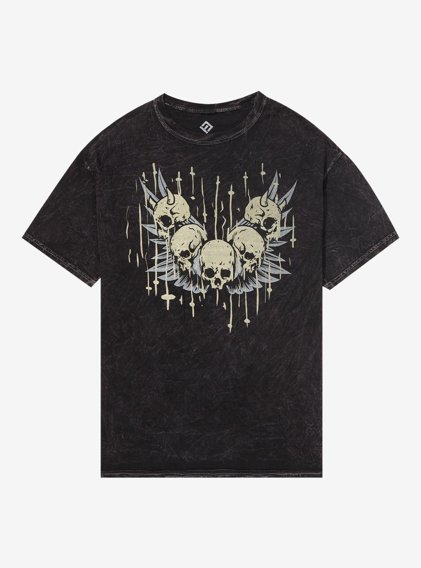 Memento Mori Skull Mineral Wash T-Shirt | Hot Topic