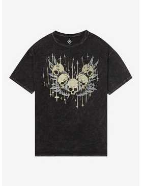 Memento Mori Skull Mineral Wash T-Shirt, , hi-res