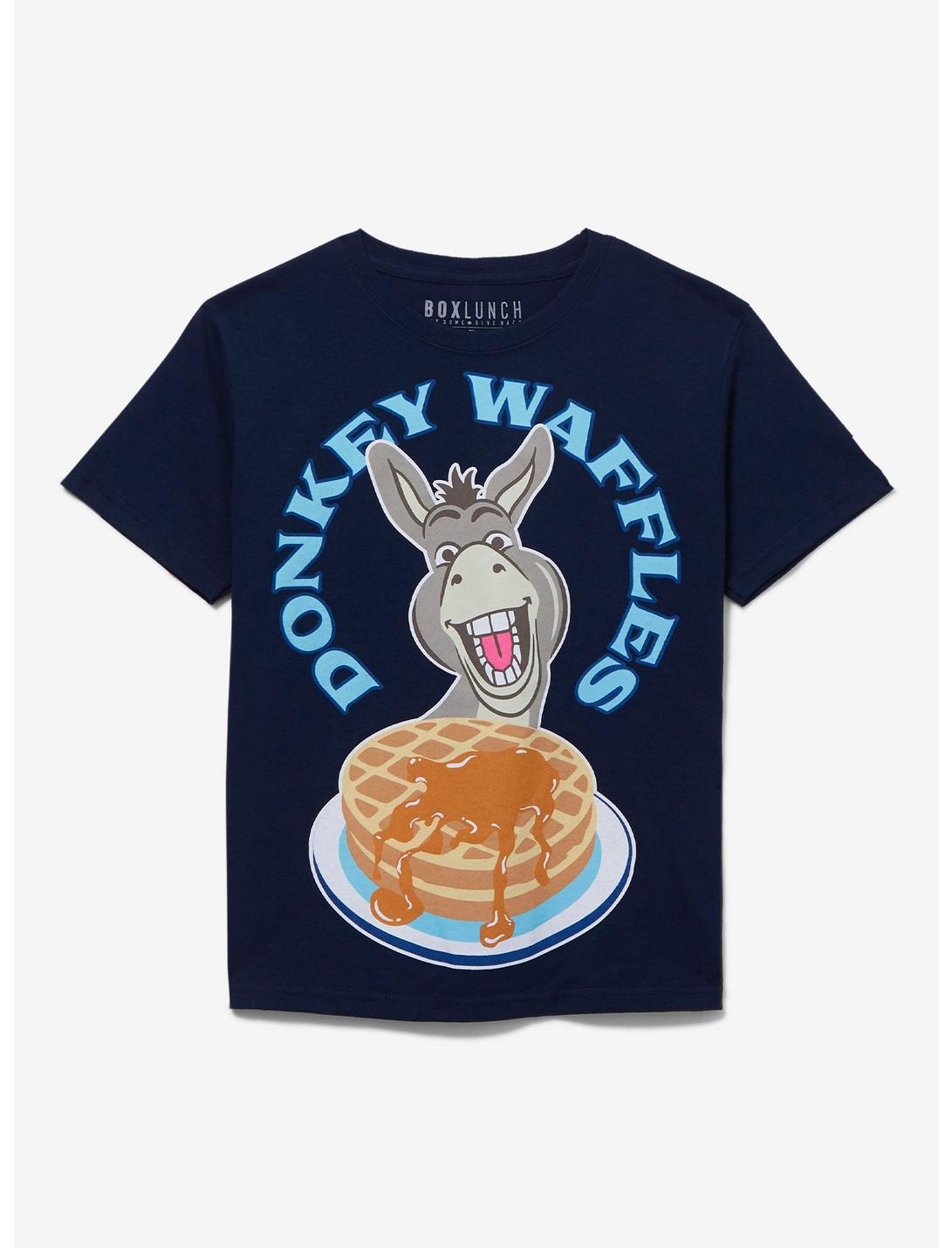 Shrek Donkey & Waffles Youth T-Shirt - BoxLunch Exclusive, NAVY, hi-res