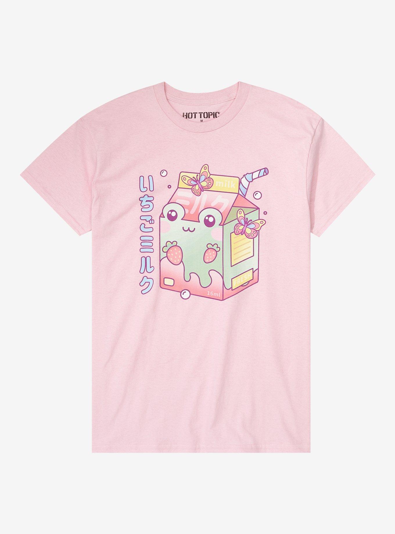 Strawberry Milk Frog Japanese T-Shirt, , hi-res