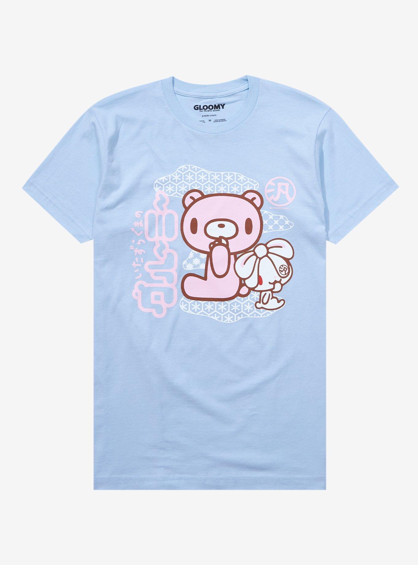 Gloomy the Naughty Grizzly Gloomy Bear and All Purpose Bunny T-Shirt - BoxLunch Exclusive, LIGHT BLUE, hi-res