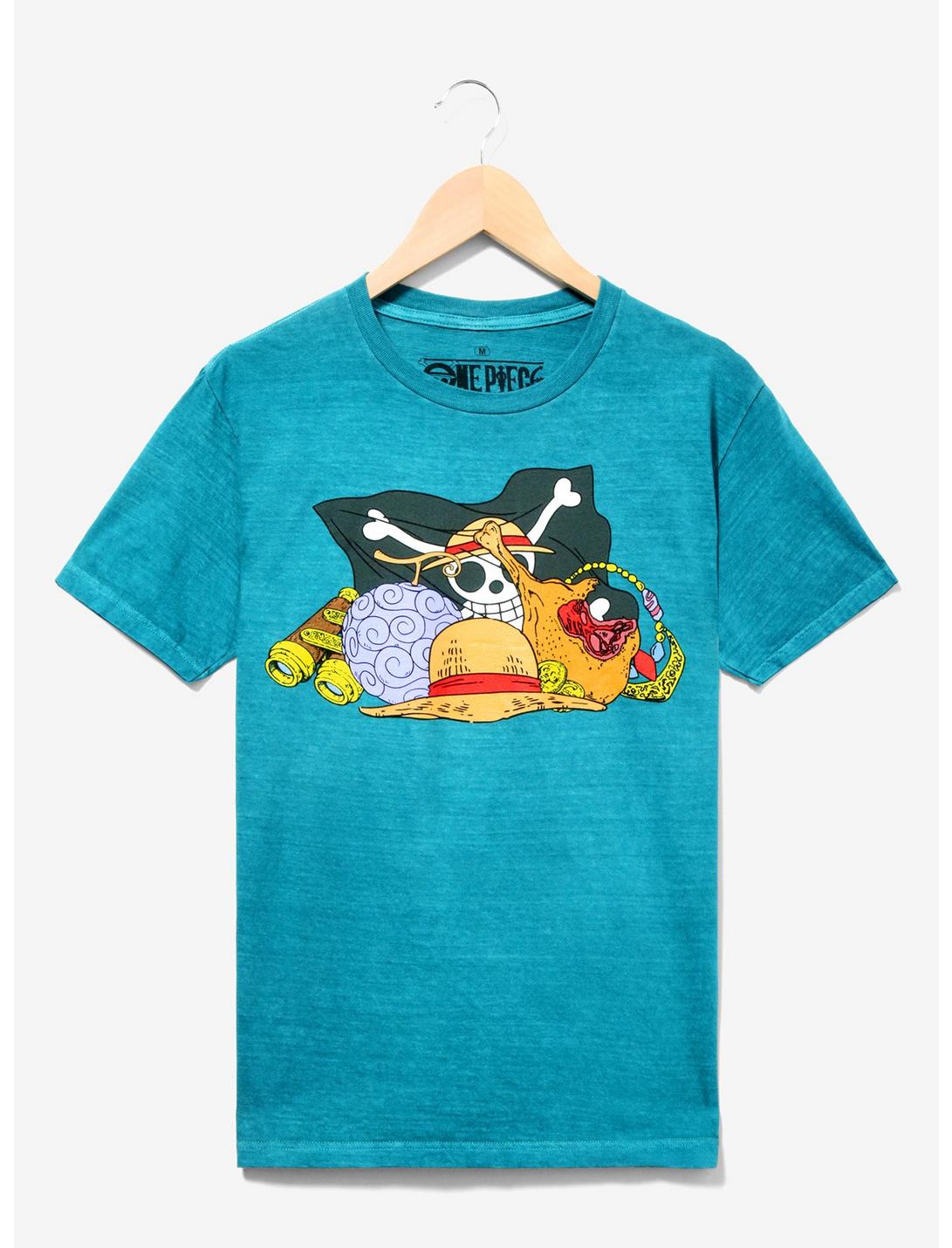 One Piece Straw Hat Crew Icons T-Shirt - BoxLunch Exclusive, TEAL, hi-res