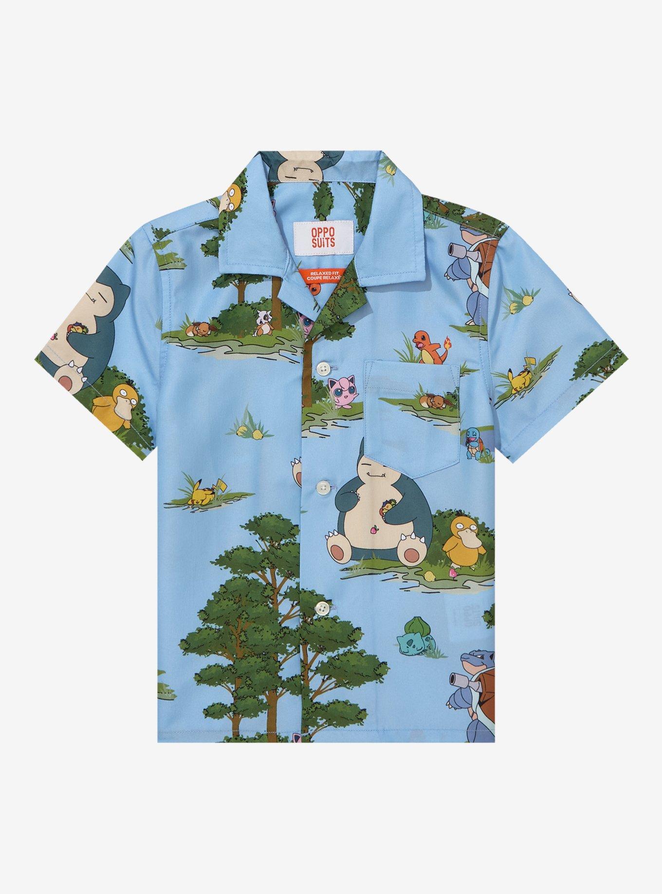 OppoSuits Pok&eacute;mon Forest Woven Toddler Button-Up - BoxLunch Exclusive, SKY BLUE, hi-res