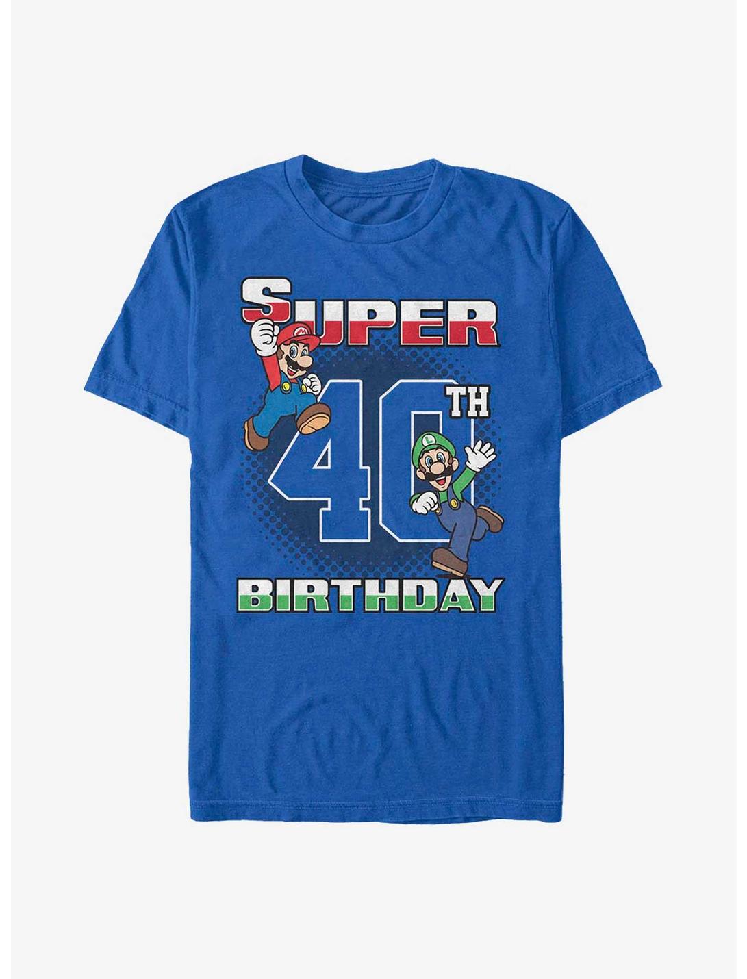 Nintendo Happy Super 40th Birthday T-Shirt, ROYAL, hi-res