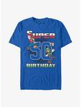 Nintendo Happy Super 50th Birthday T-Shirt, ROYAL, hi-res
