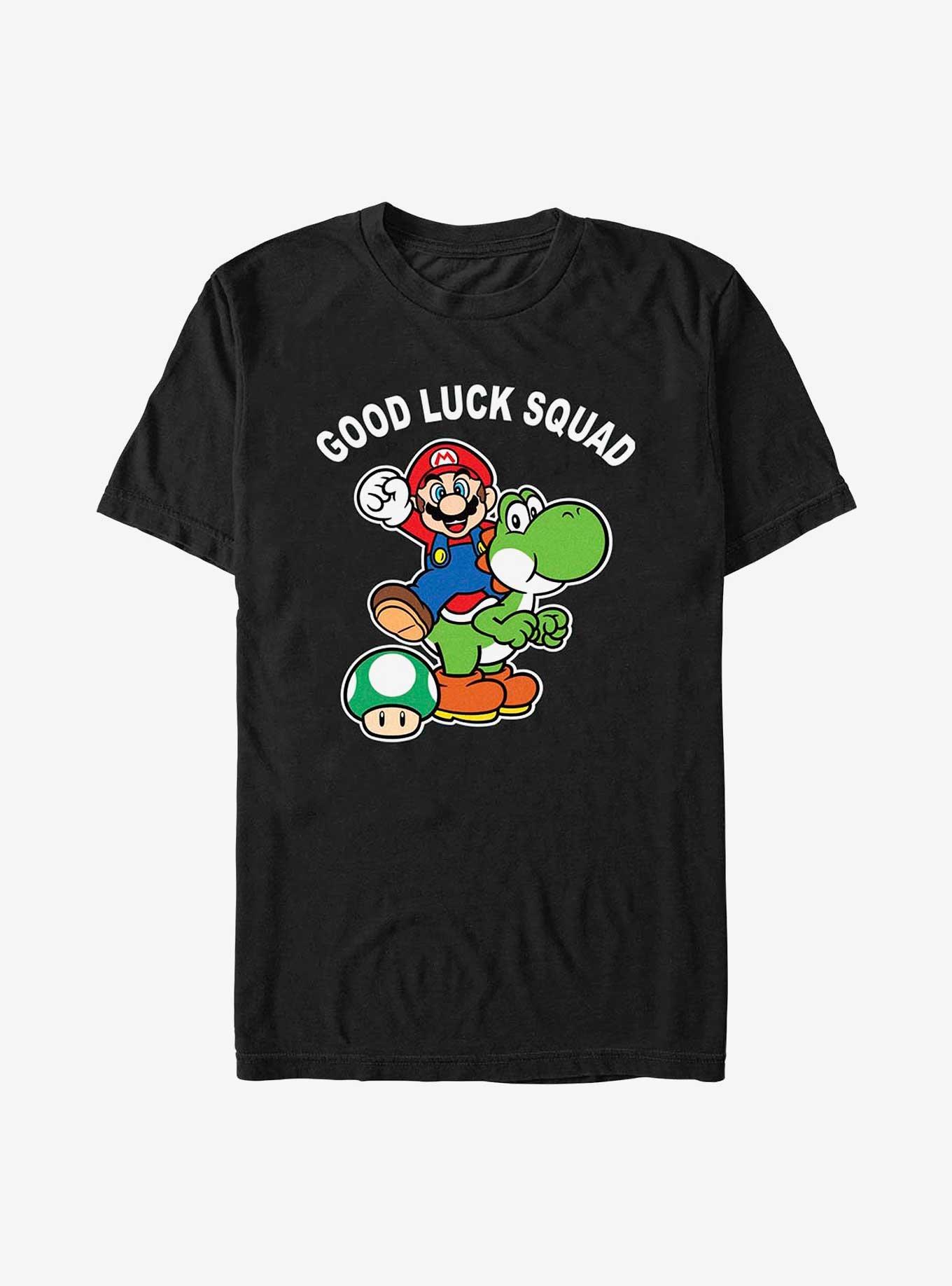 Nintendo Mario Good Luck Squad T-Shirt, BLACK, hi-res