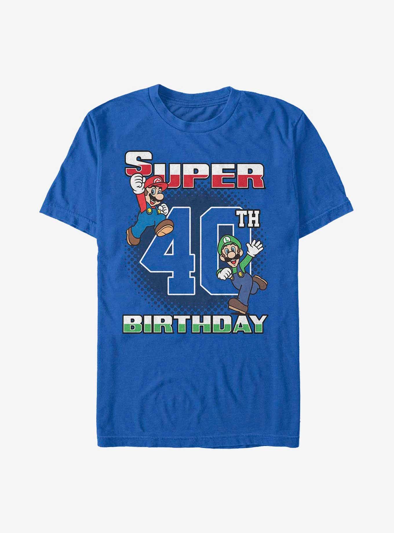 Nintendo Happy Super 40th Birthday T-Shirt, ROYAL, hi-res