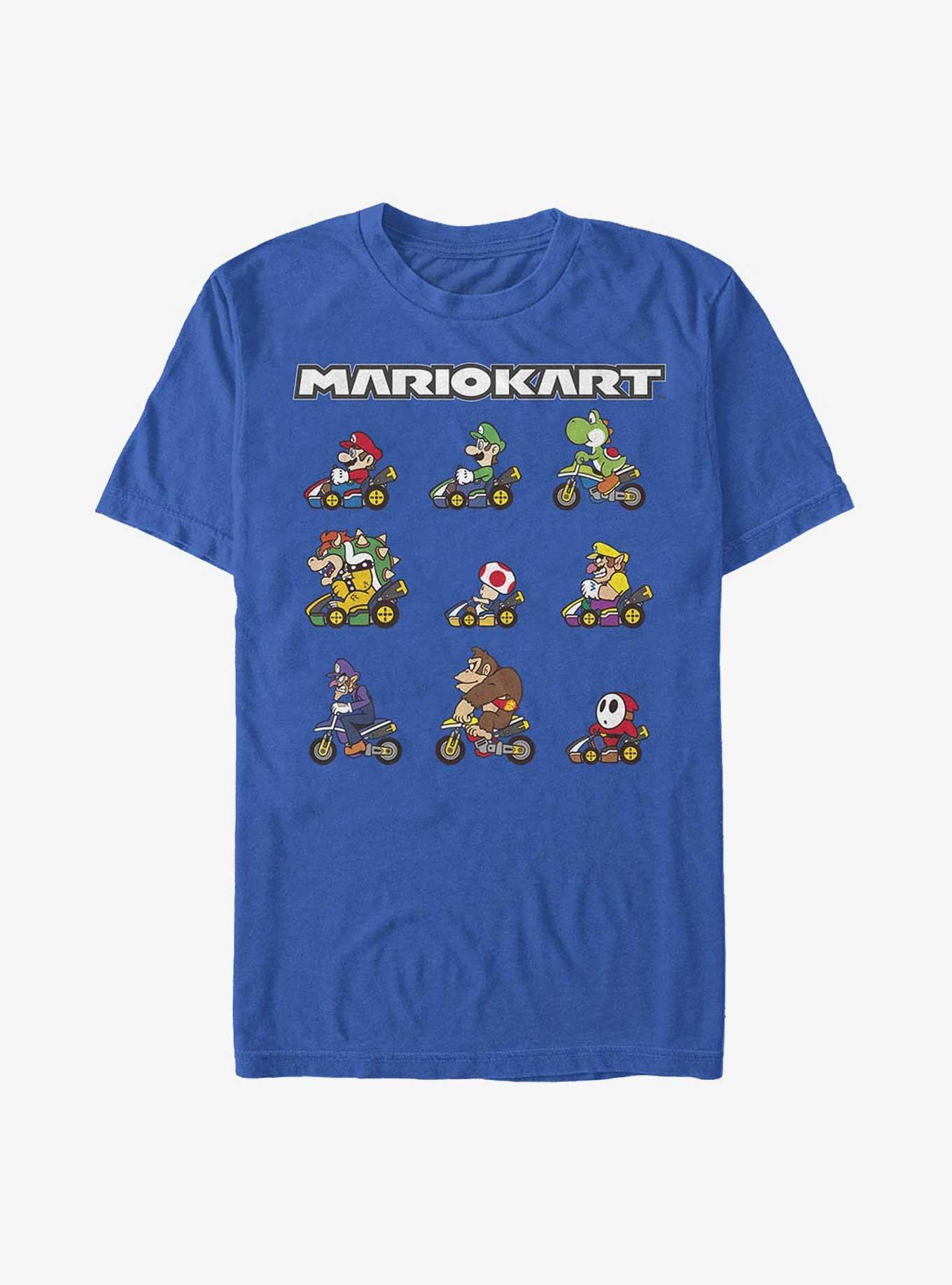 Nintendo Mario Kart Line Up T-Shirt, ROYAL, hi-res