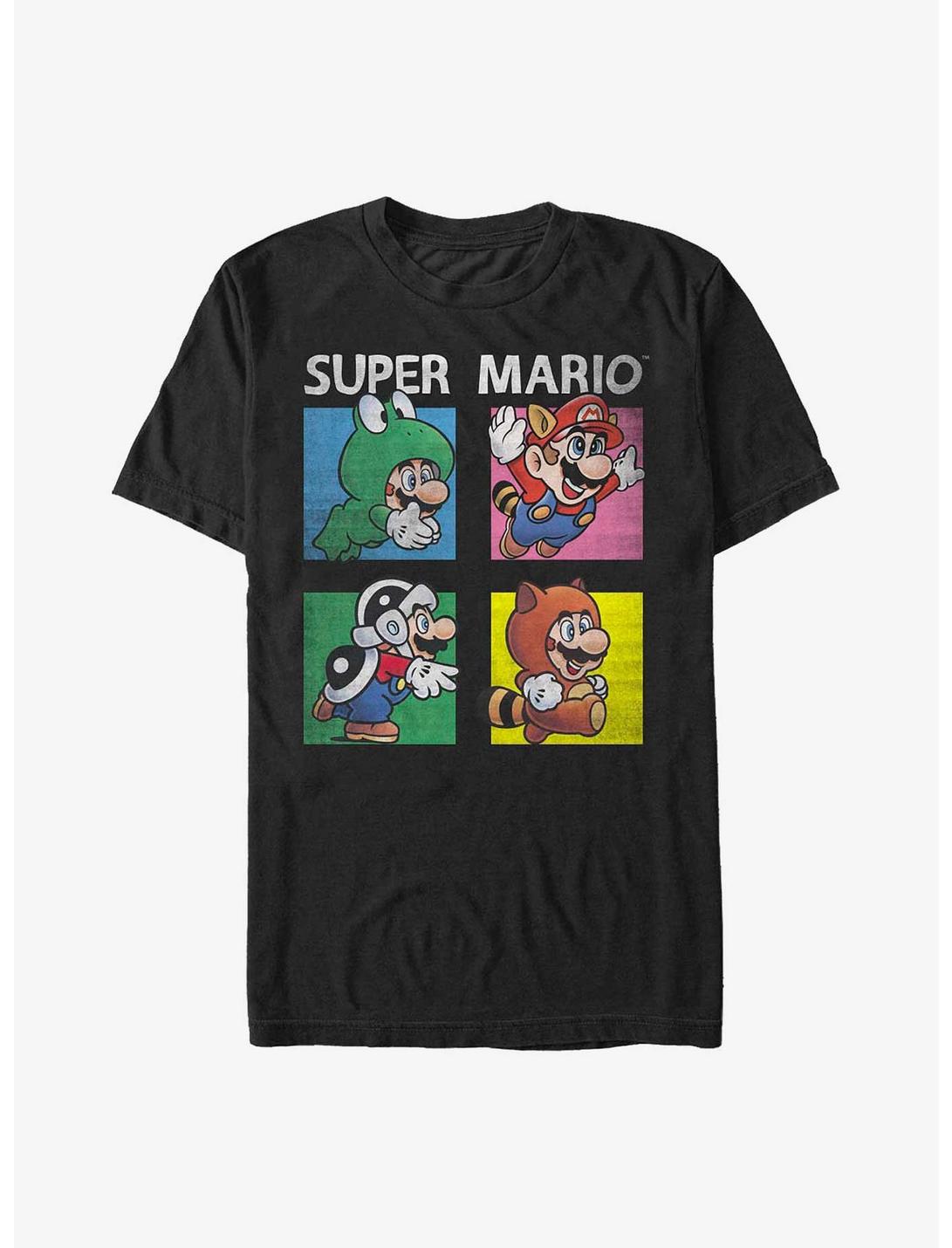 Nintendo Mario Outfits T-Shirt, BLACK, hi-res