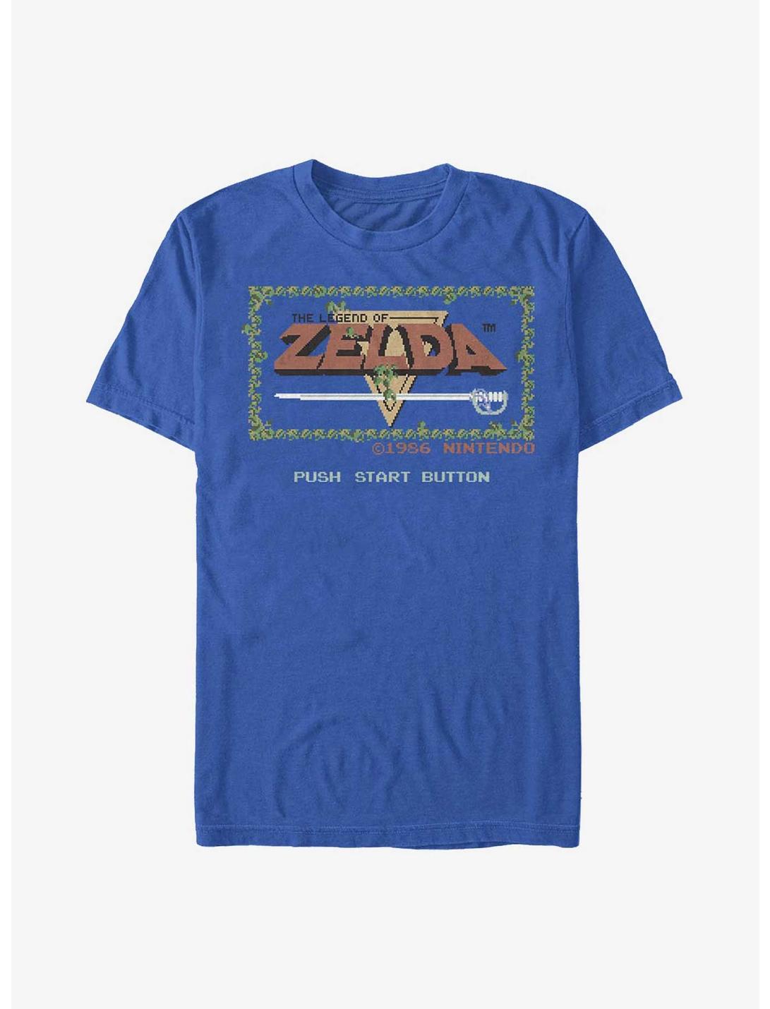 The Legend of Zelda Pixelated Game Intro T-Shirt, ROYAL, hi-res
