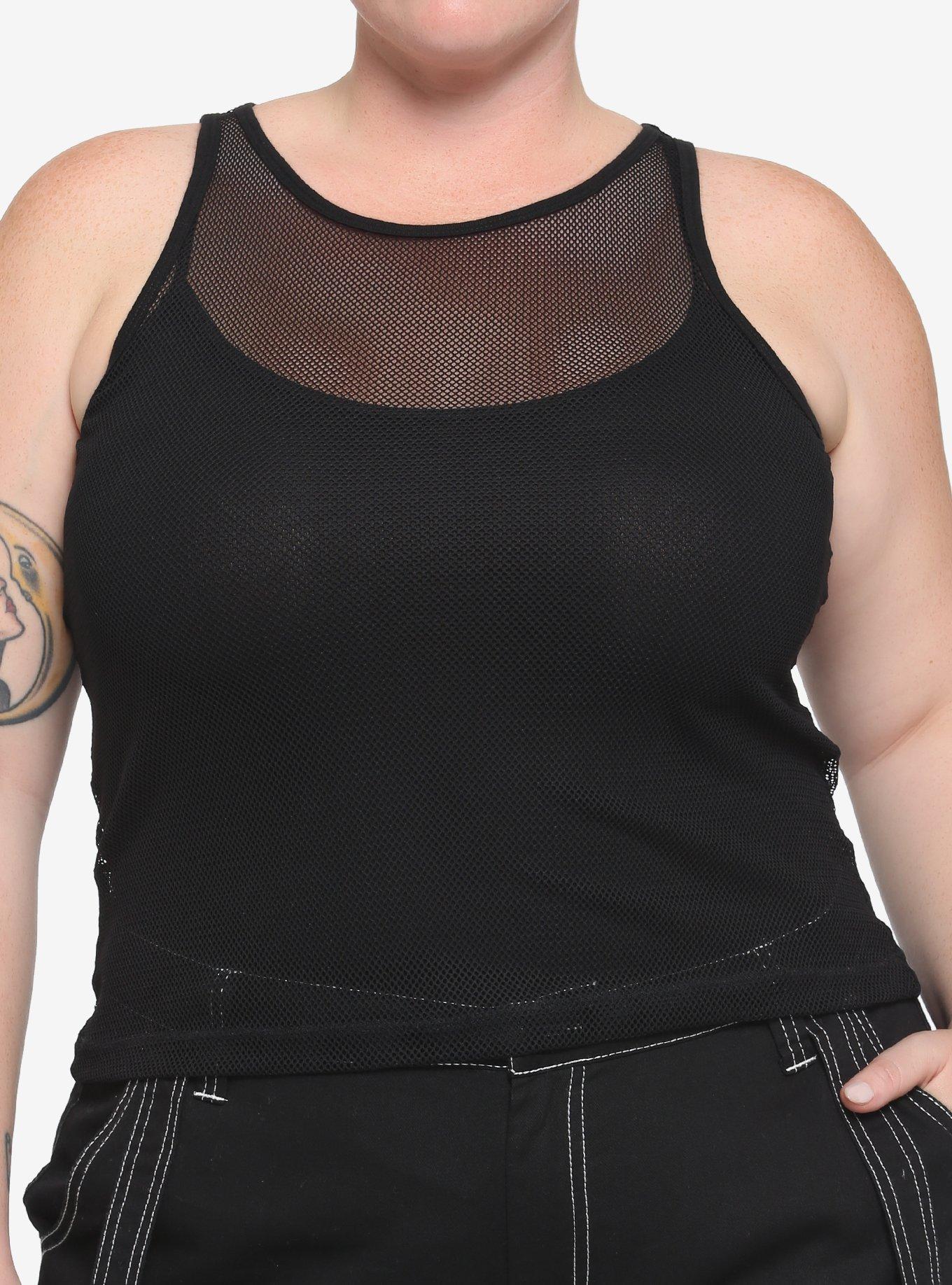 Black Fishnet Girls Tank Top Plus Size | Hot Topic