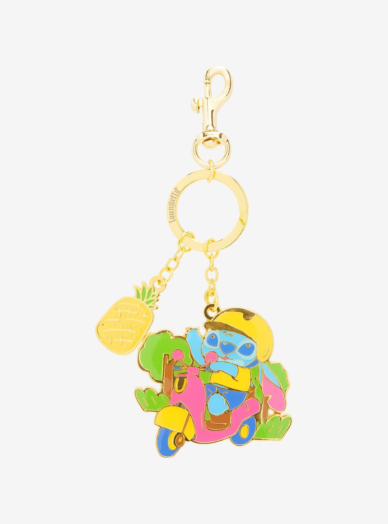 Loungefly Disney Lilo & Stitch Scooter Stitch Multi Charm Keychain - BoxLunch Exclusive, , hi-res