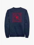 Stranger Things Hellfire Club Paisley Pattern Sweatshirt, NAVY, hi-res