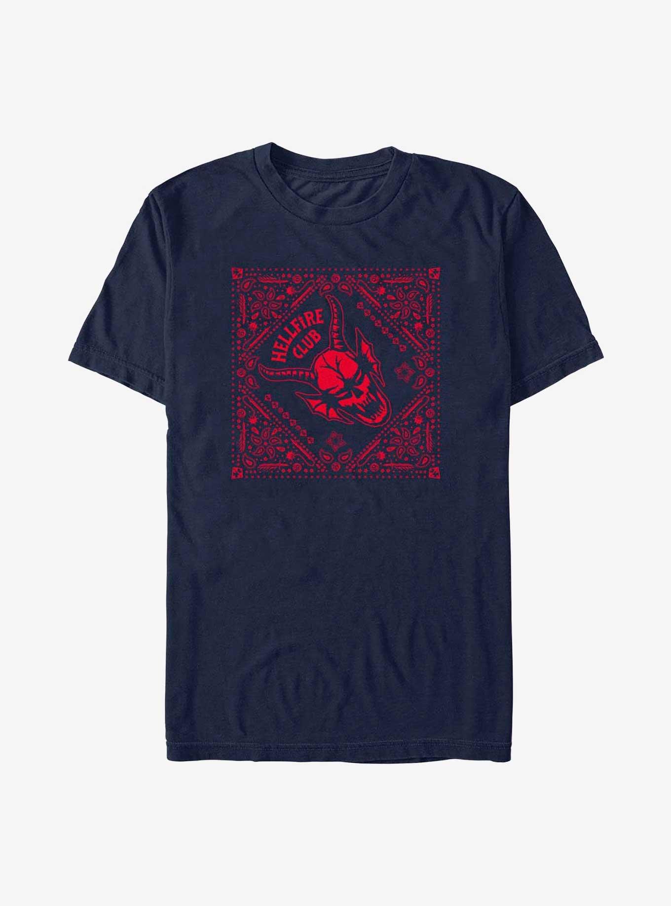 Stranger Things Hellfire Club Paisley Pattern T-Shirt, , hi-res