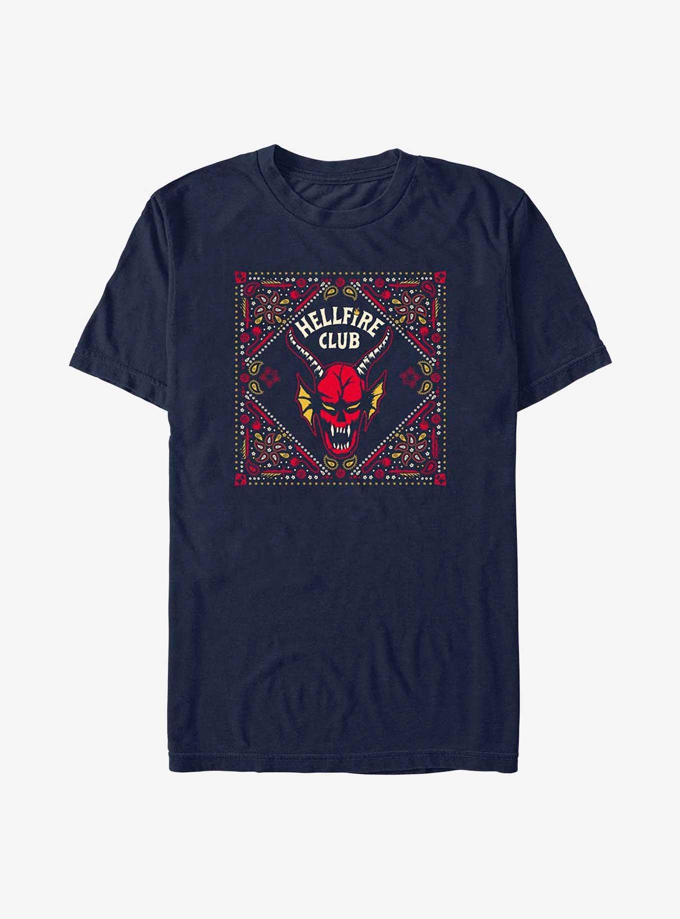 Stranger Things Hellfire Club Pattern T-Shirt, NAVY, hi-res