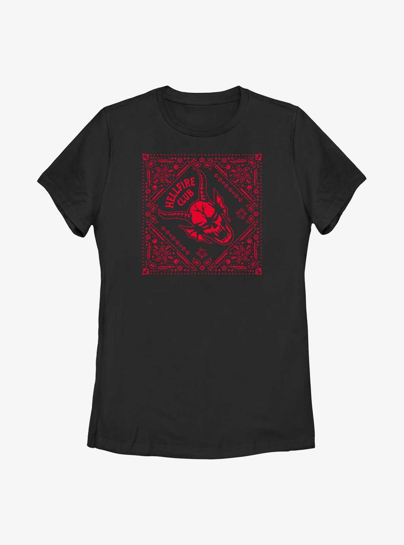 Stranger Things Hellfire Club Paisley Pattern Womens T-Shirt, , hi-res