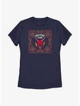 Stranger Things Hellfire Club Pattern Womens T-Shirt, NAVY, hi-res