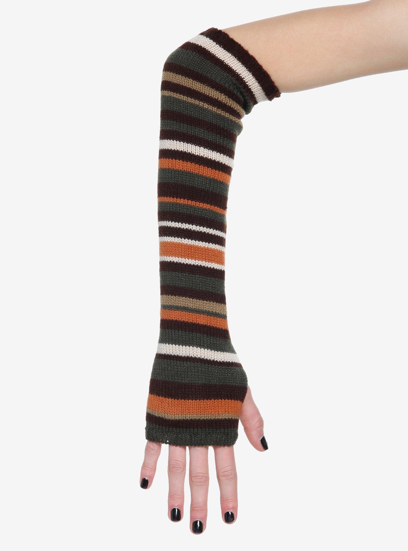 Warm Tones Stripe Arm Warmers Hot Topic