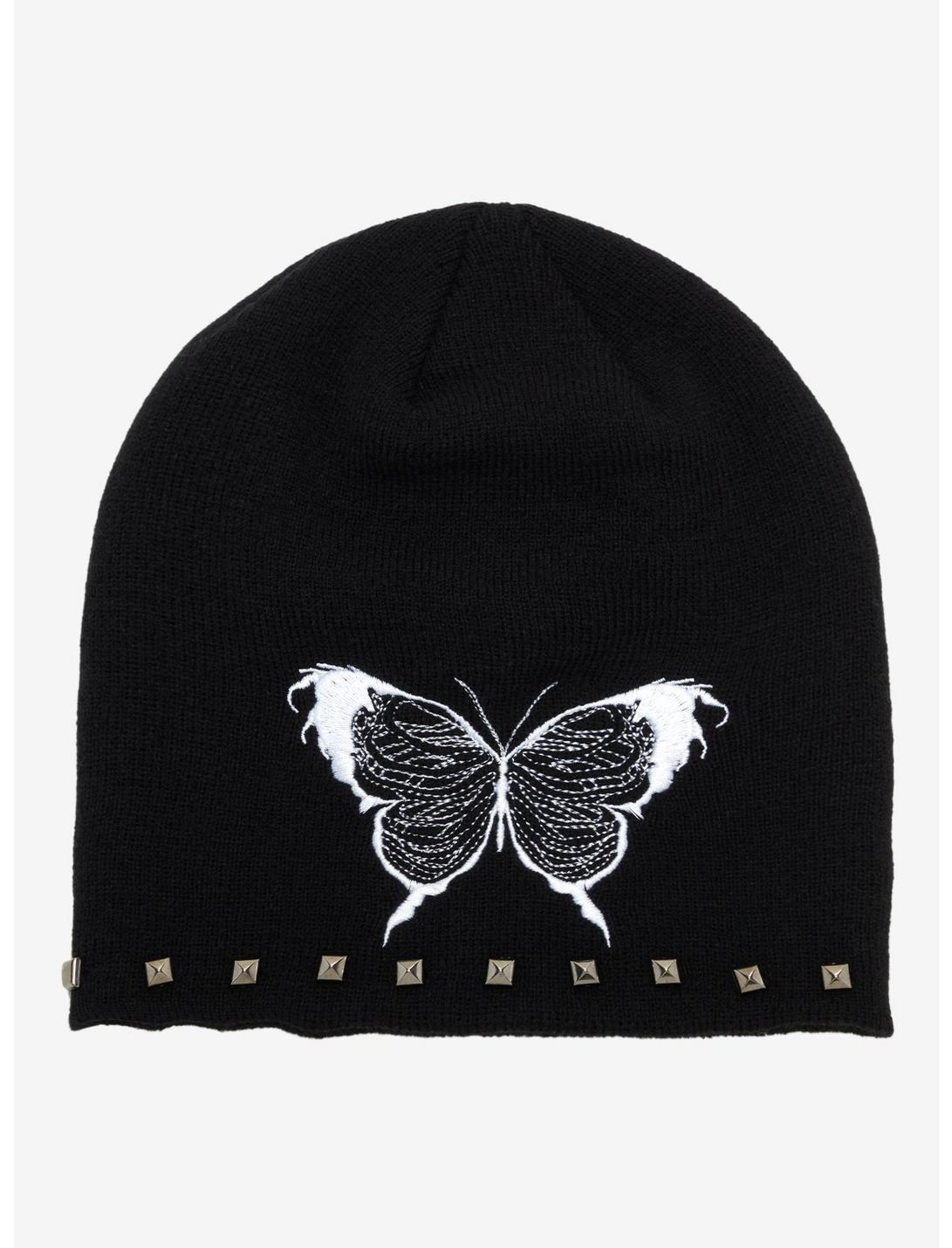 Butterfly Skeleton Studded Beanie, , hi-res