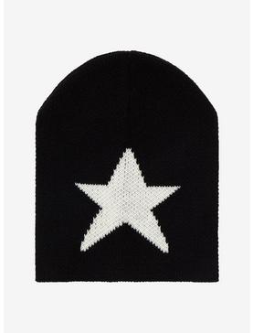 Black & White Star Knit Beanie, , hi-res