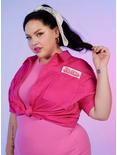 Barbie Work Skimmer Woven Button-Up Plus Size, PINK, hi-res