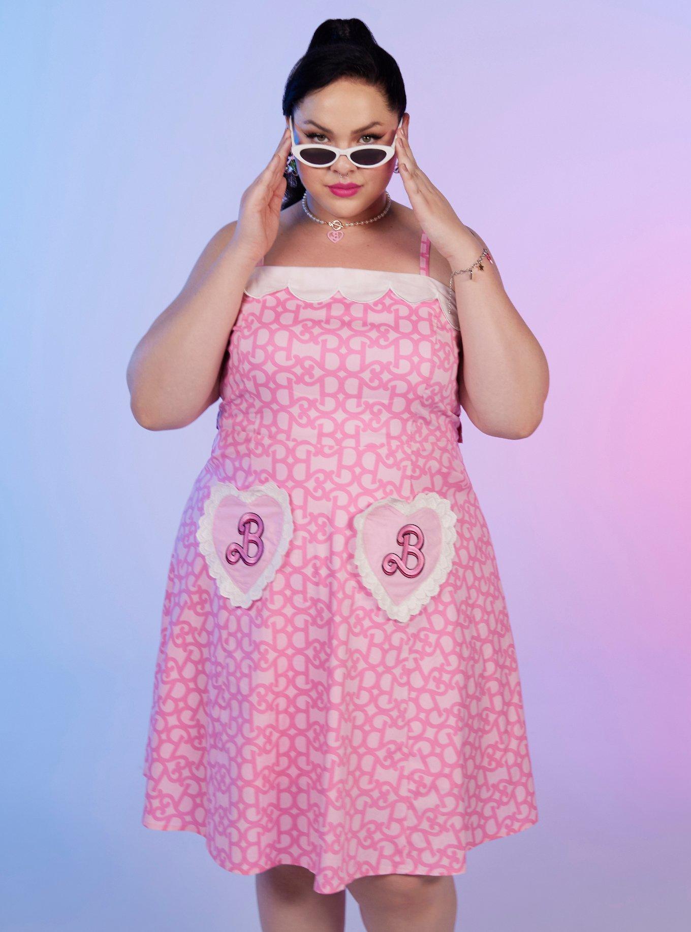 Barbie Heart Retro Sweetheart Dress Plus Size, PINK, hi-res